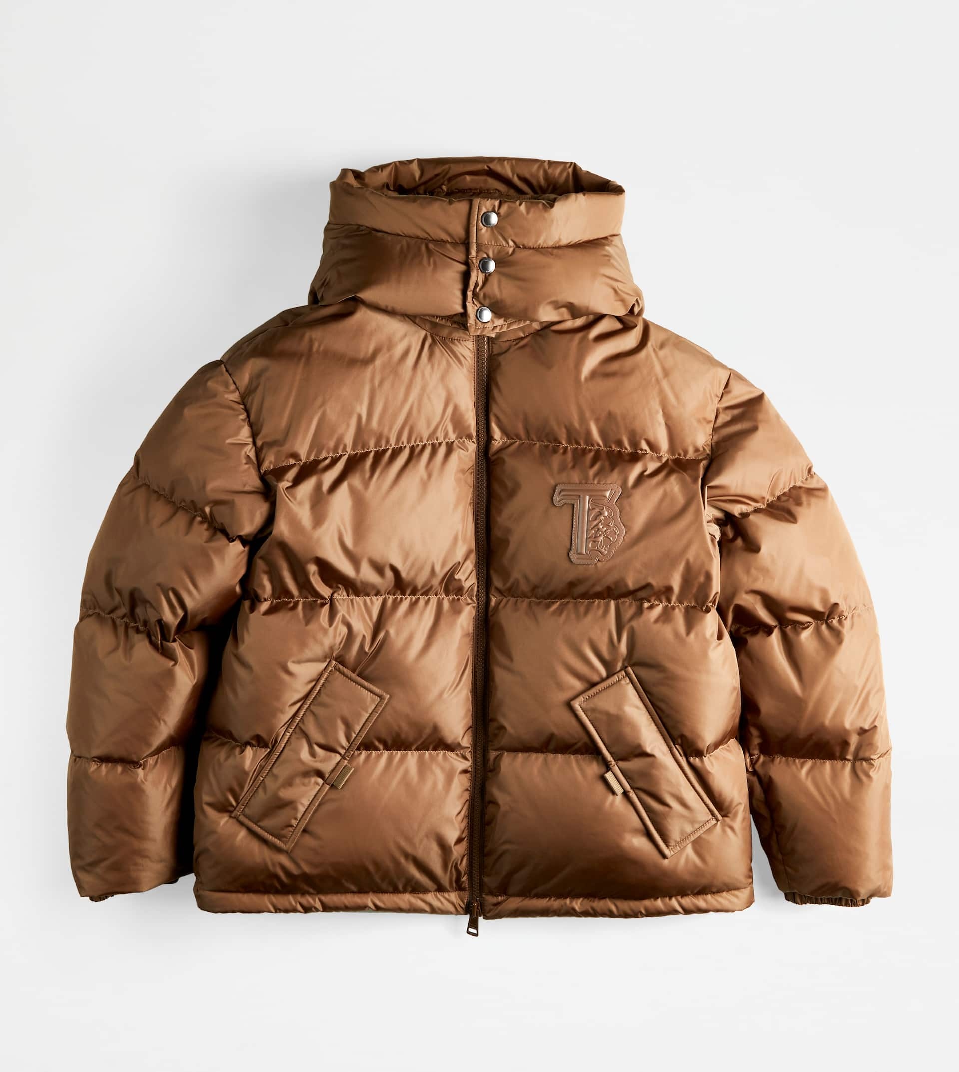 HOODED OVER DOWN JACKET - BROWN - 1