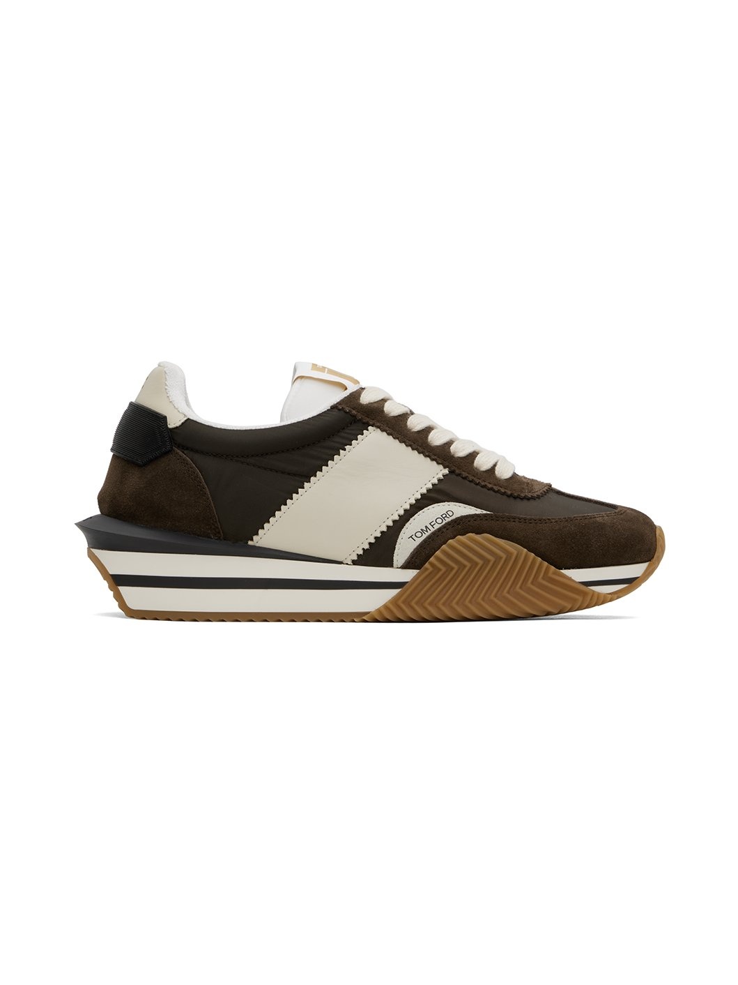 Brown & Off-White James Sneakers - 1