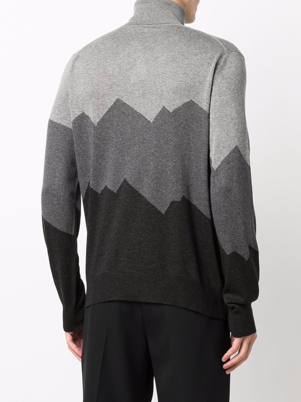 mountain pattern roll-neck jumper - 4