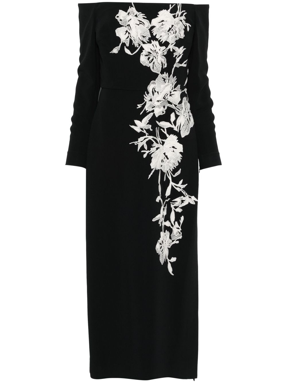 embroidered midi dress - 1