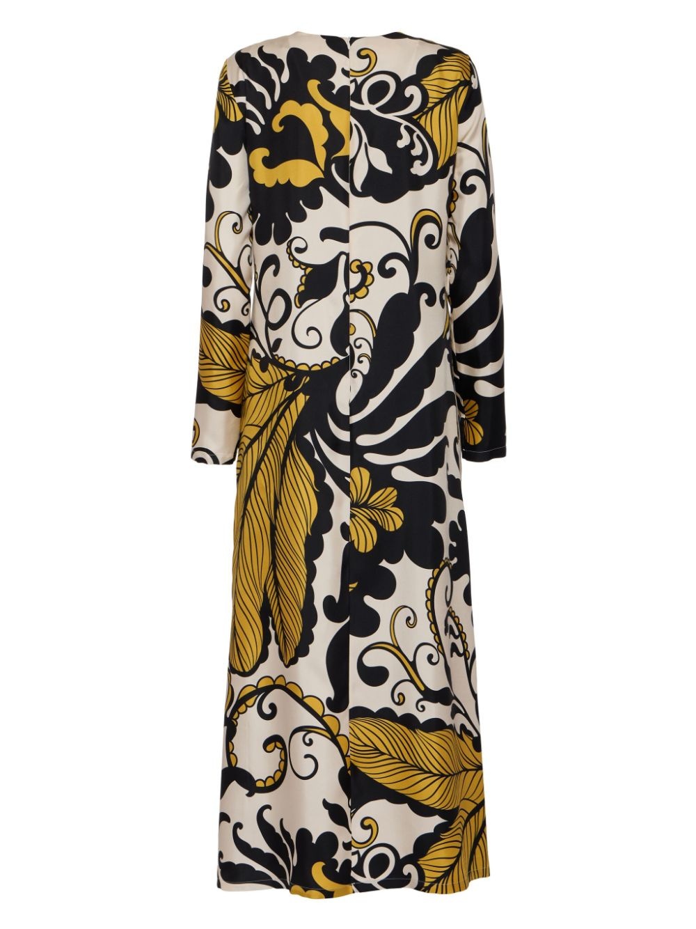 graphic-print silk midi dress - 4