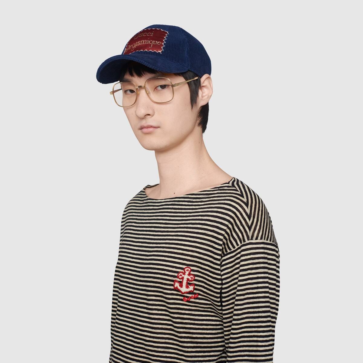 Striped linen T-shirt with anchor - 5