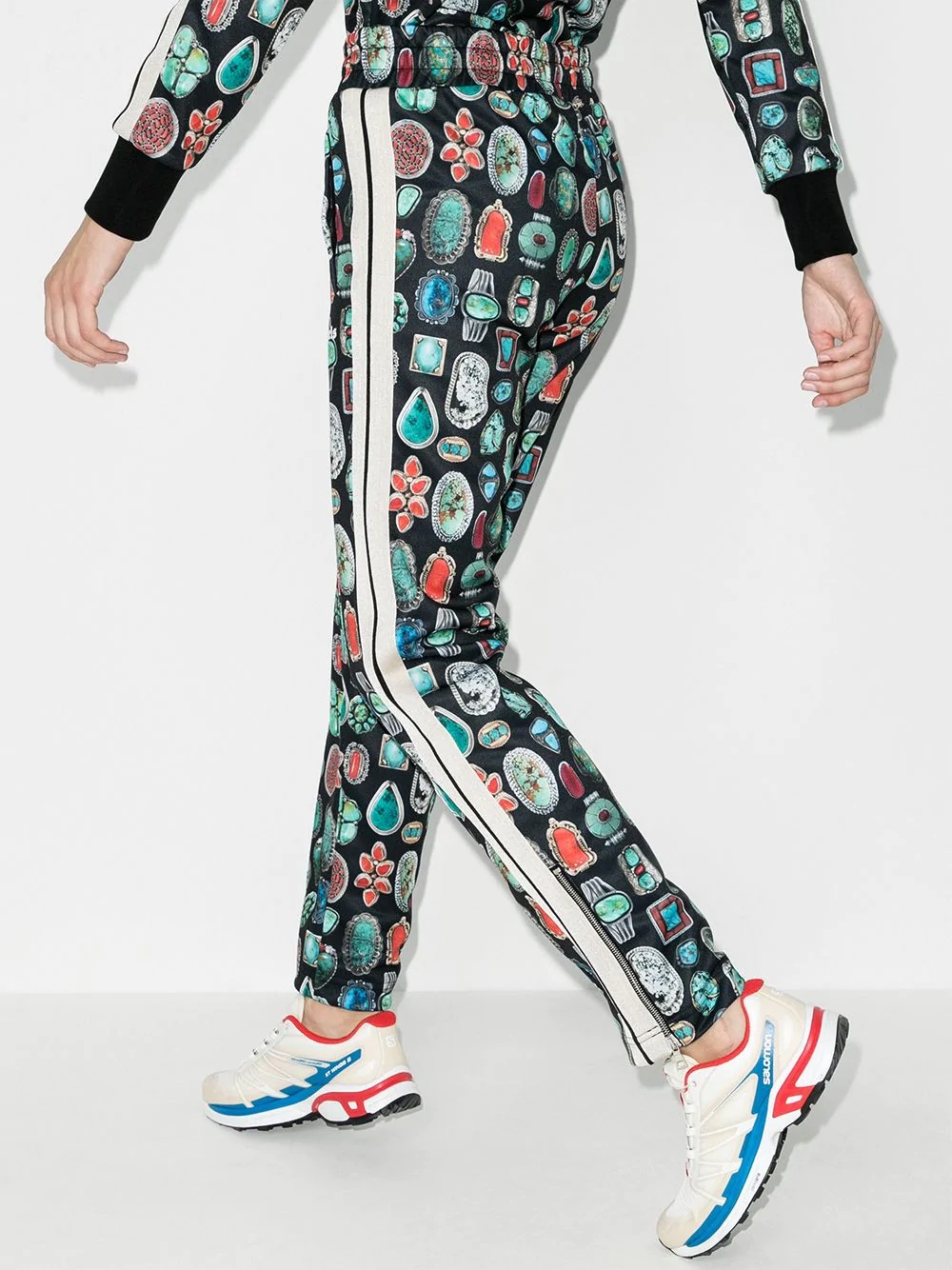 jewel pattern track trousers - 3