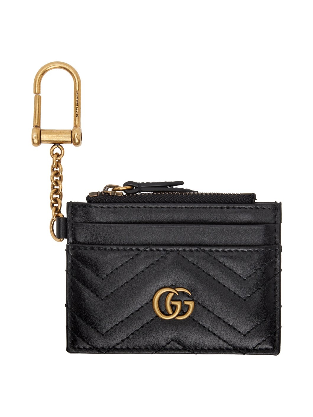 GUCCI Black GG Marmont Quilted Card Holder ssense REVERSIBLE