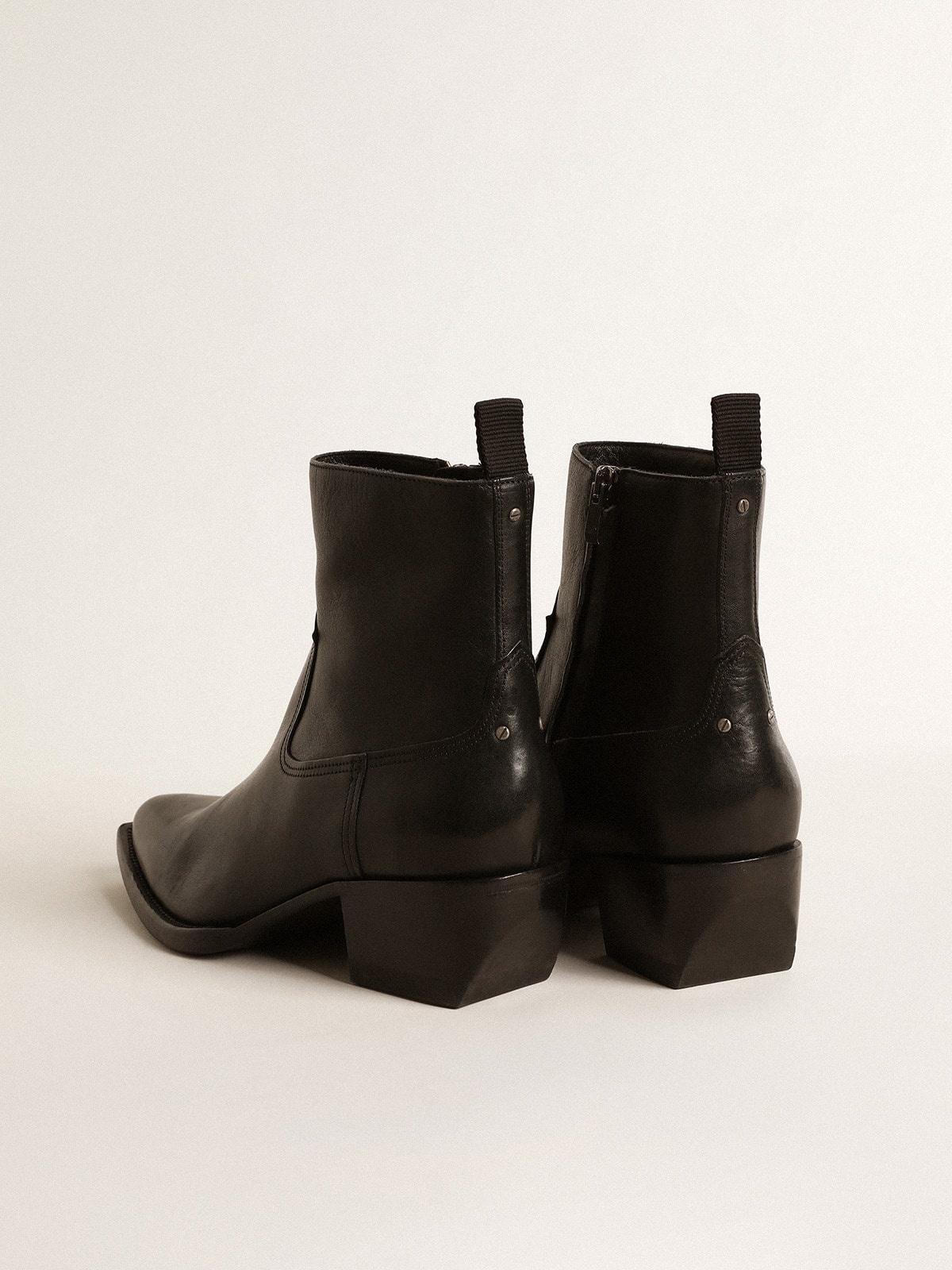 Men’s low Debbie boots in black leather - 5