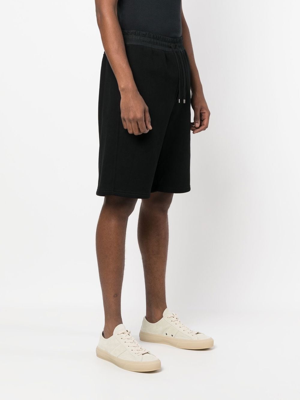 logo embroidery cotton shorts - 3