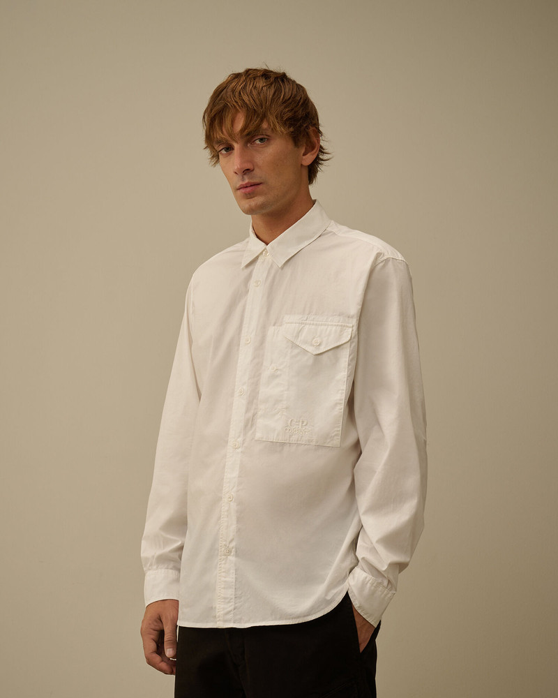 Popeline Longsleeve Logo Button Shirt 3