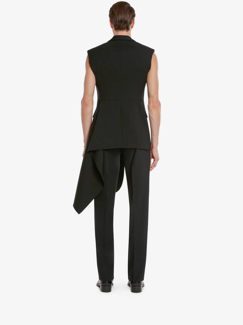Men's Hybrid Drape Jacket in Black - 4