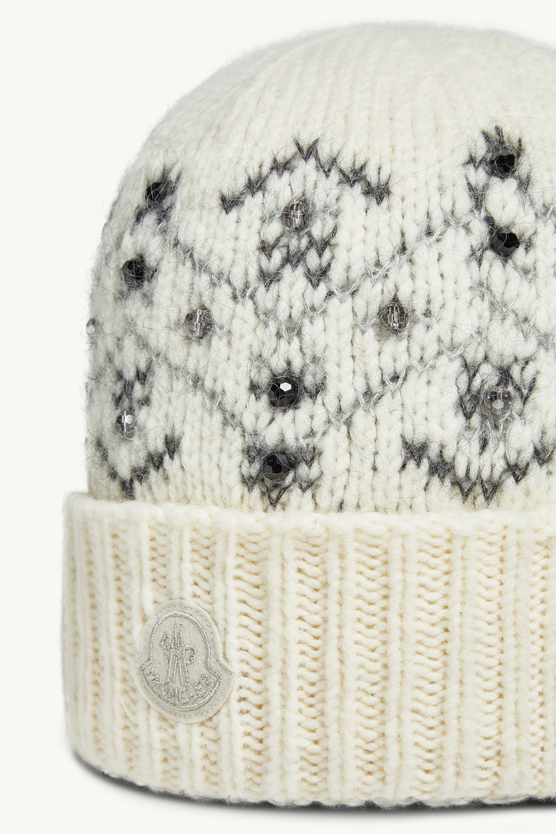Crystal-Embroidered Alpaca Blend Beanie 3