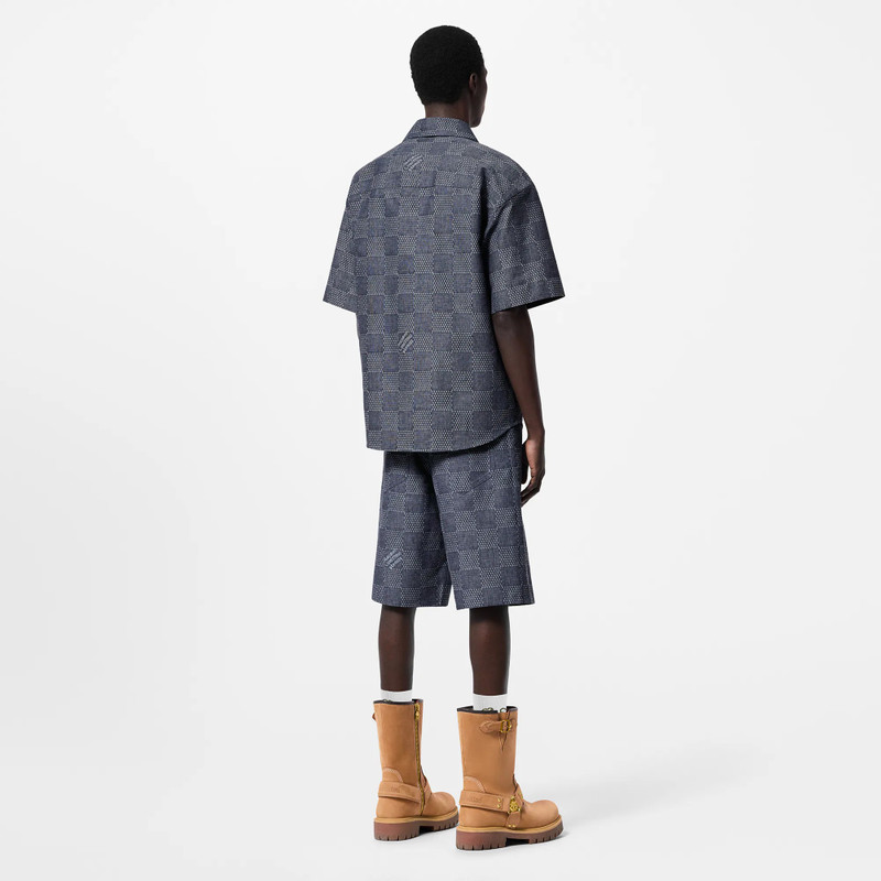 Damier Short-Sleeved Chambray Shirt 3