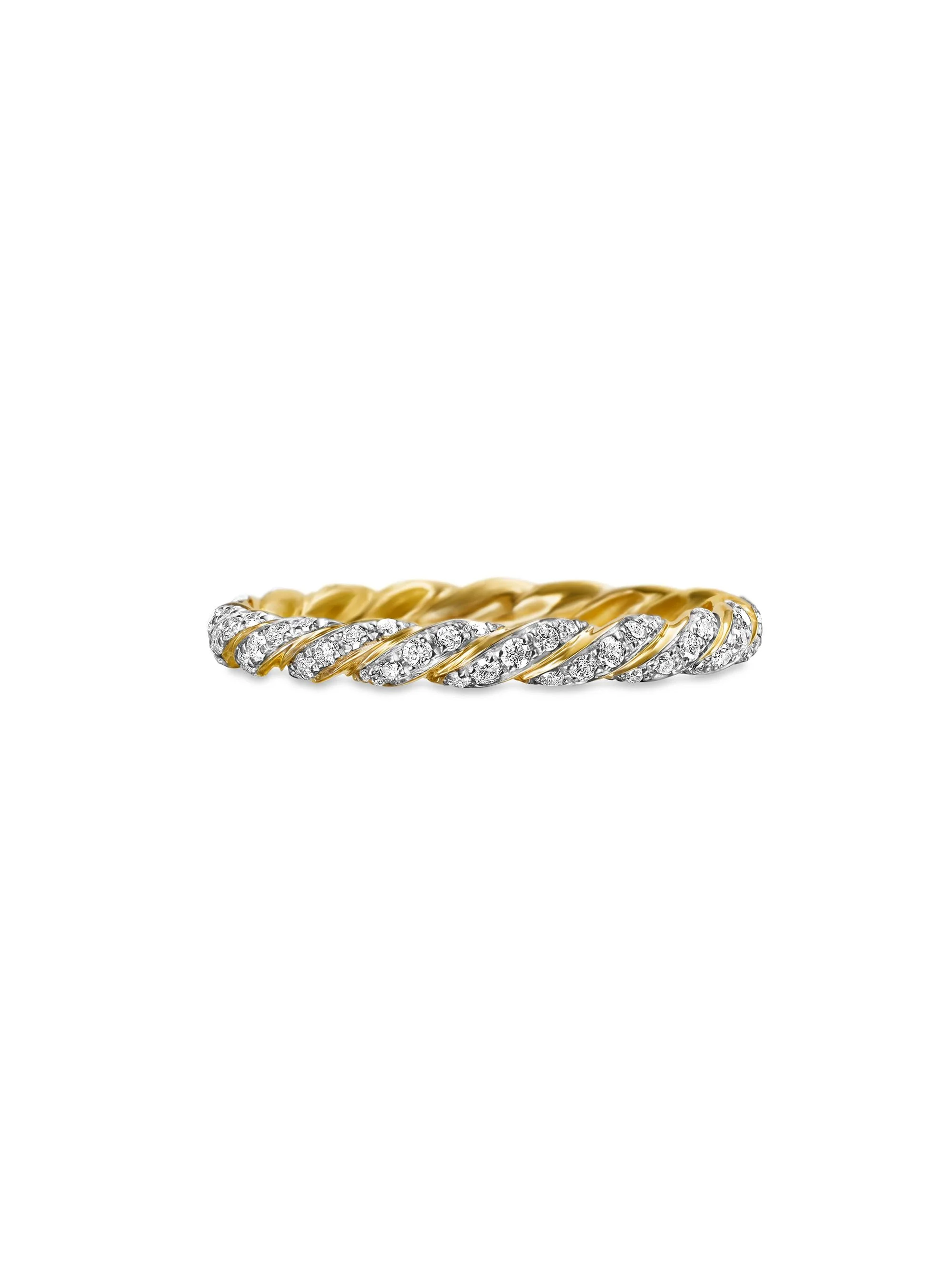 Women's Paveflex Ring Eith Diamonds in 18K Yellow Gold, 2.8MM - Gold - 1