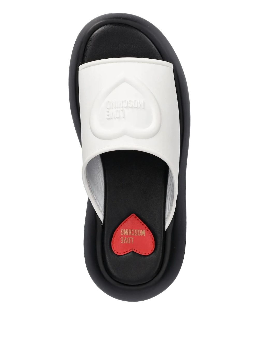 heart-embossed platform sandals - 3