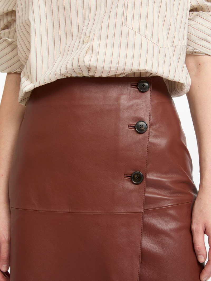 buttoned leather wrap skirt 4