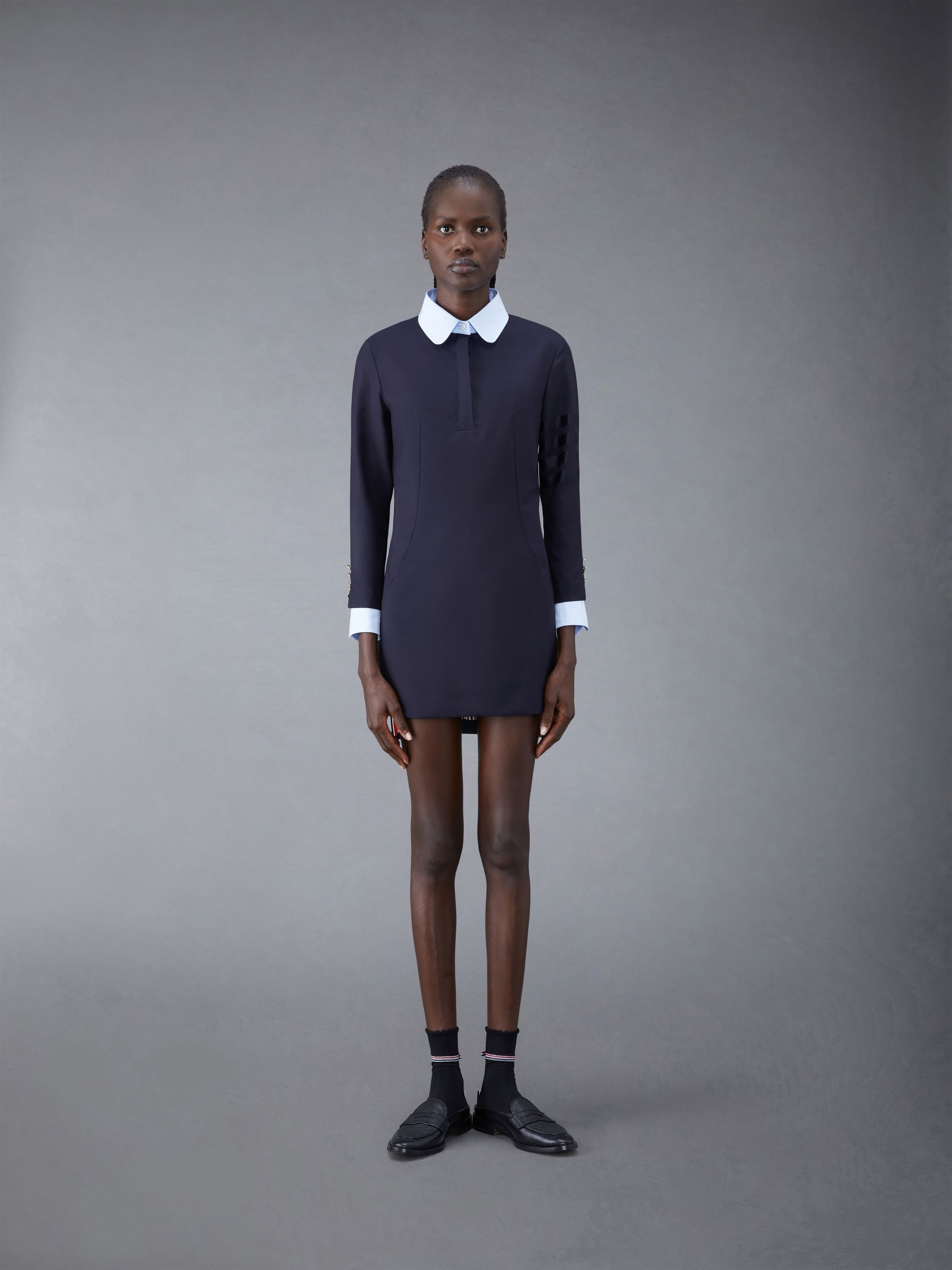 Plain Weave 4-Bar Seamed Sport Coat Dress - 2