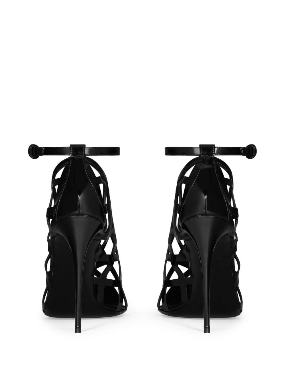 caged leather pumps - 3