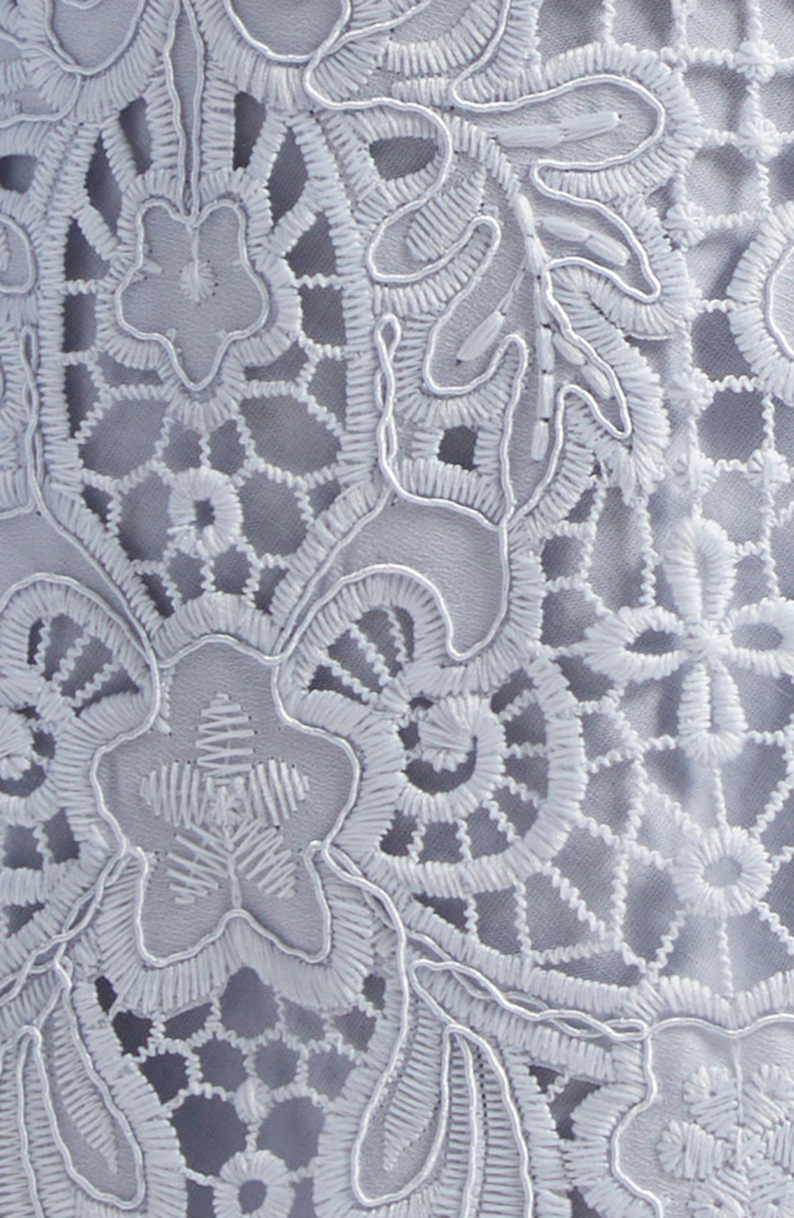 Zimmermann Coco Long Sleeve Guipure Lace Dress in Powder Blue at Nordstrom - 6