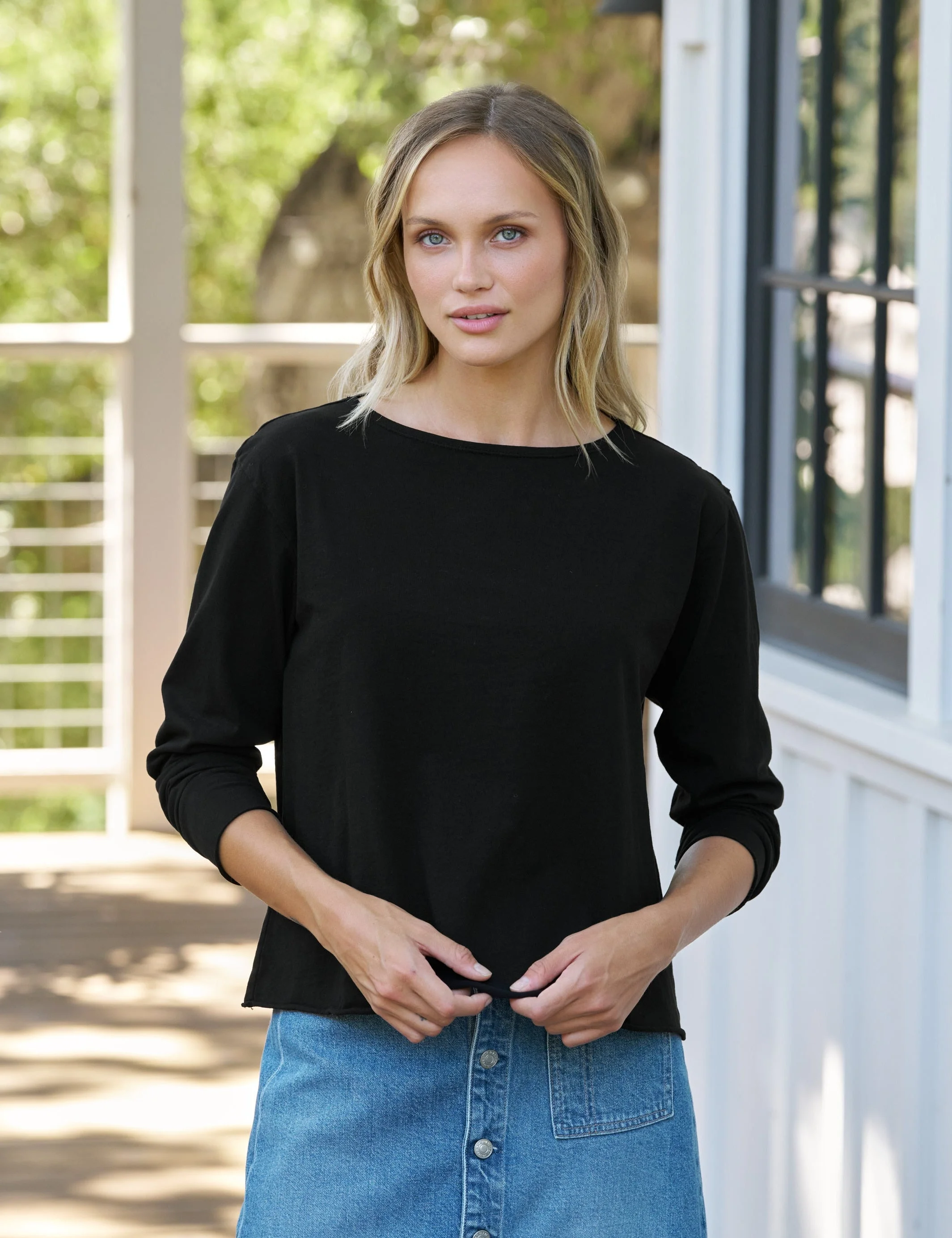 Long-Sleeve Boatneck Tee - 1