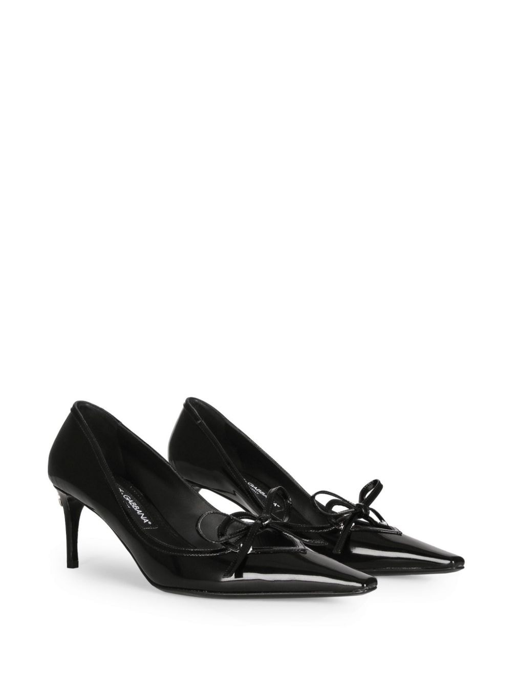 ribbon-tie leather pumps - 2