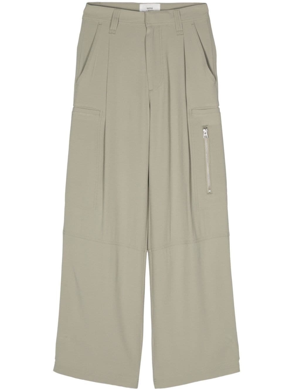 crepe straight trousers - 1