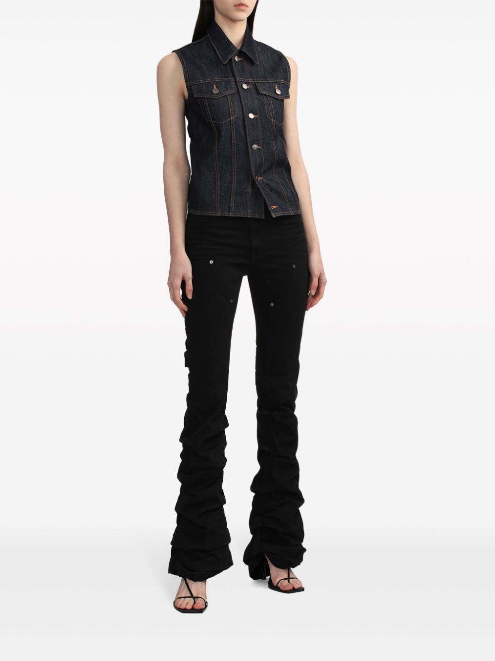 sleeveless denim vest - 2
