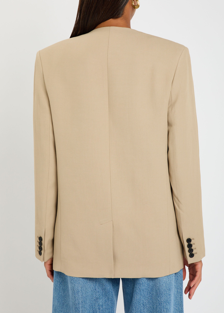 Anine Bing Maron V-neck Woven Blazer - 3