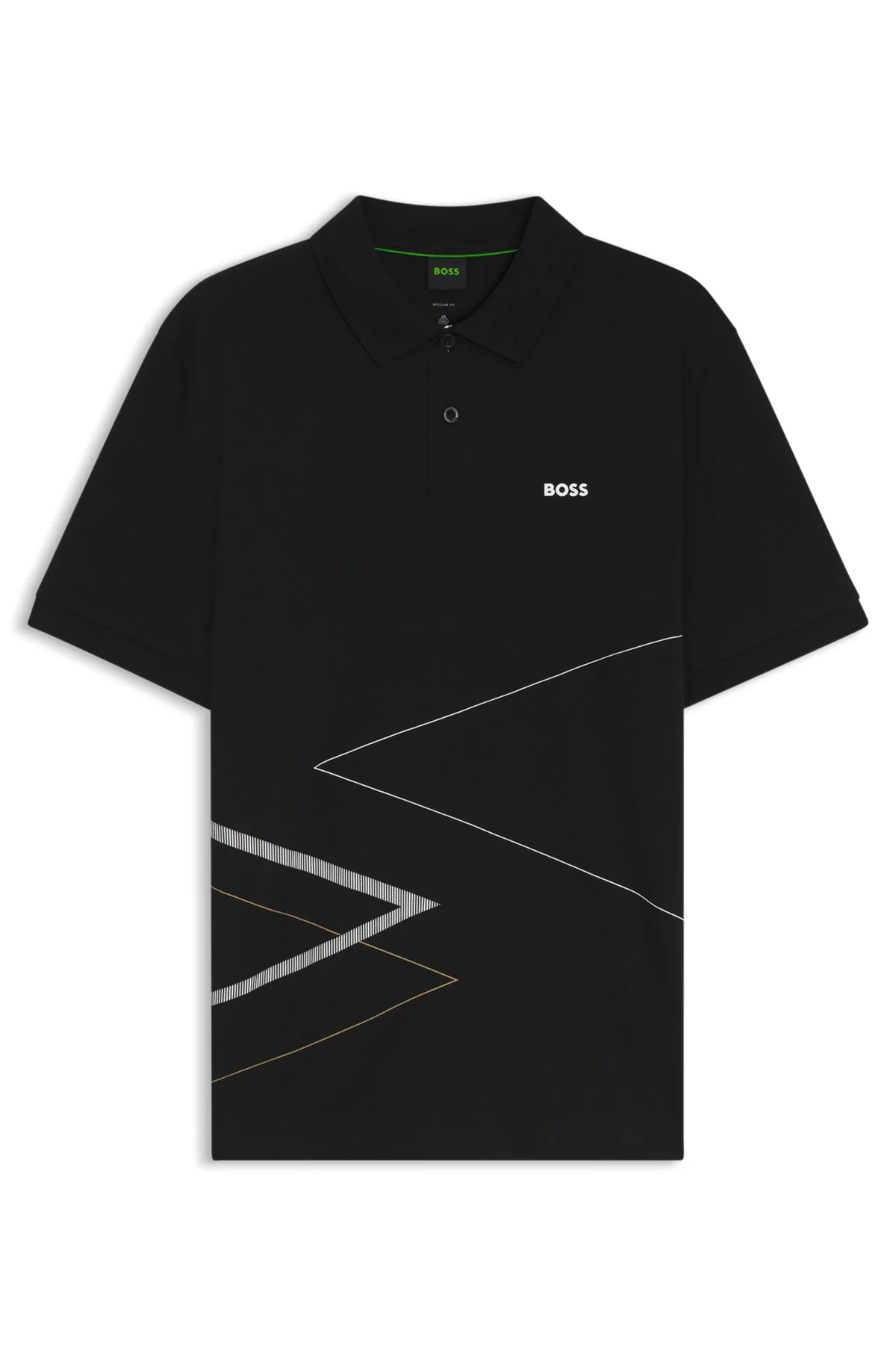 PIMA COTTON POLO SHIRT WITH PLACED PRINT - 1
