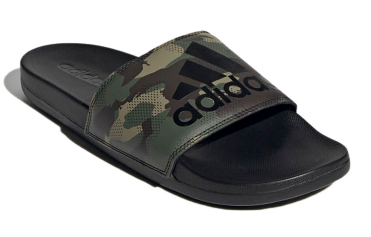 adidas Adilette Comfort Sandals Casual Sports Slippers Black Green Camouflage Unisex 'Black Green' G - 3
