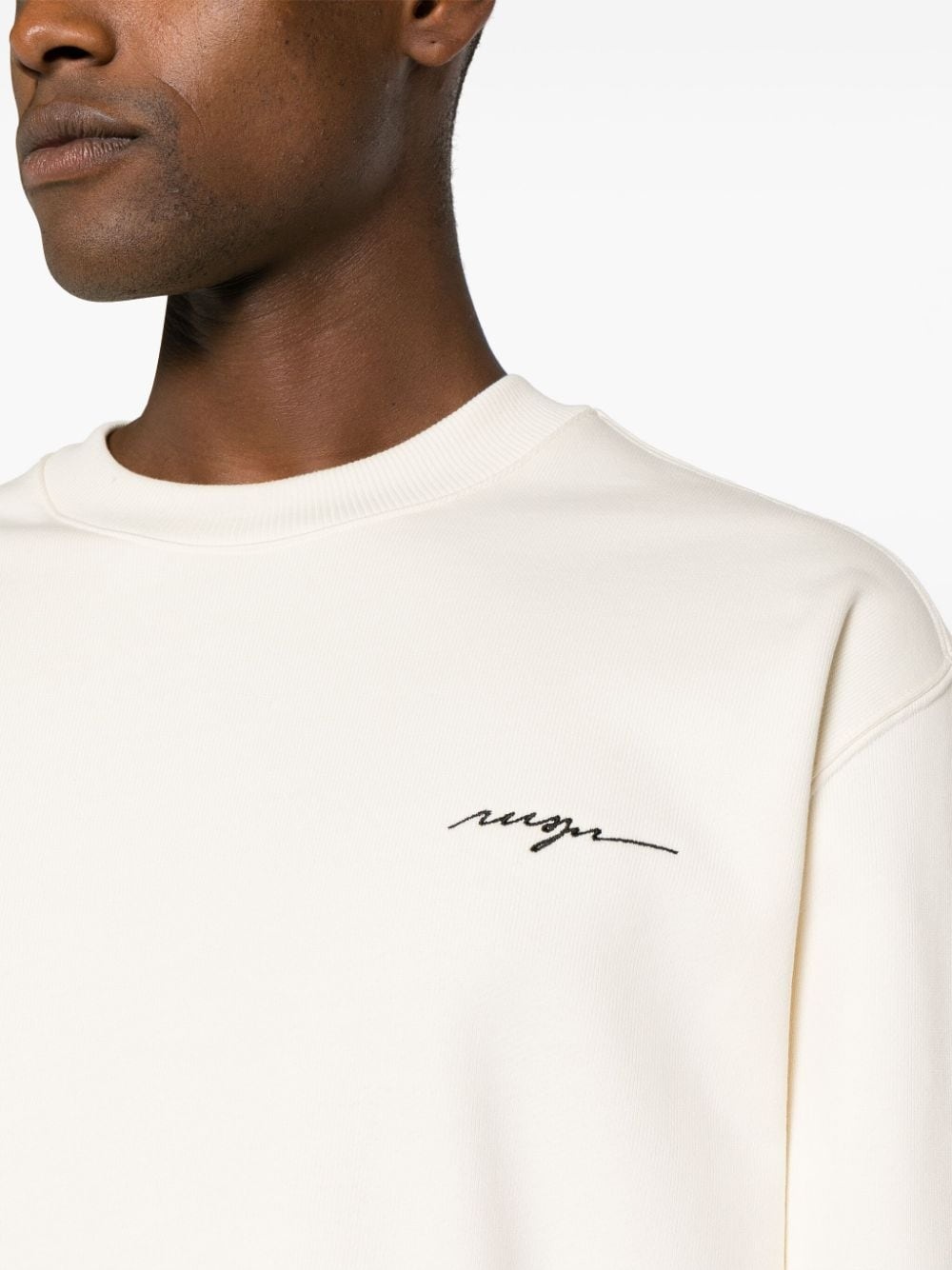 embroidered-logo cotton sweatshirt - 5
