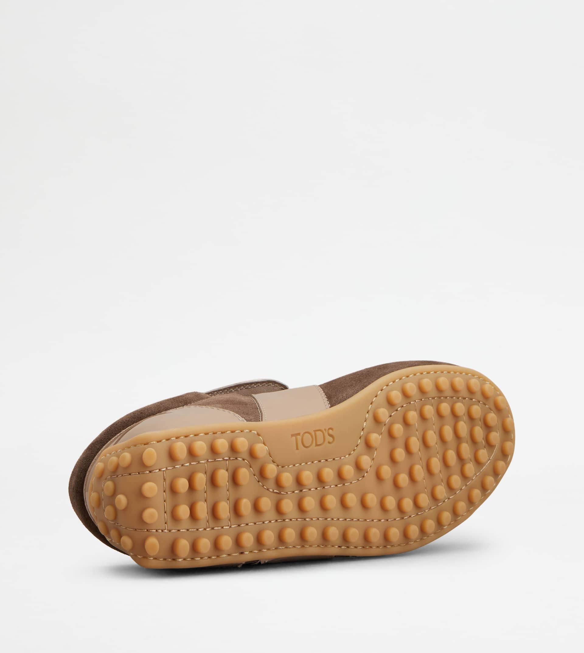 TOD'S T-MARATHON SNEAKERS IN PATENT LEATHER - BROWN, BEIGE - 4