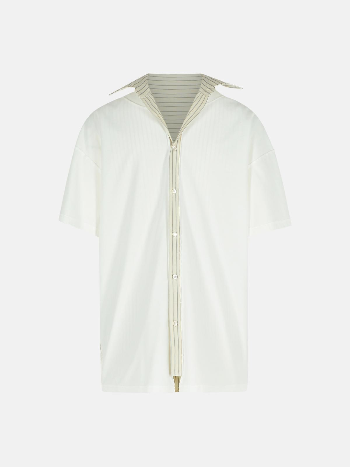 INVERTED WHITE COTTON SHIRT - 3