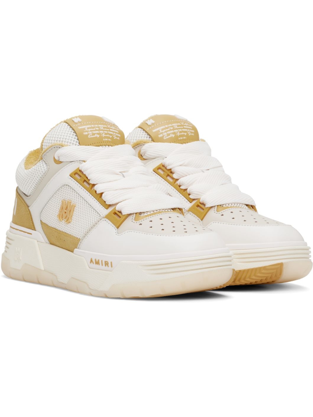 White & Yellow MA-1 Sneakers - 4