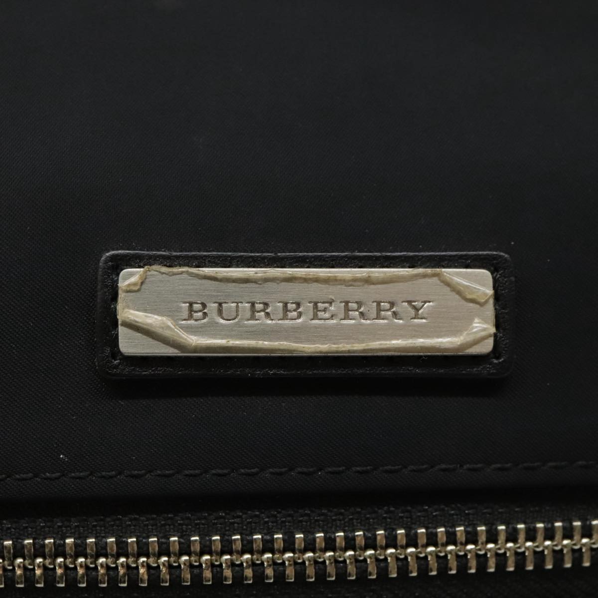 Burberry Shoulder Bag Nylon Leather Black Beige Silver - 15