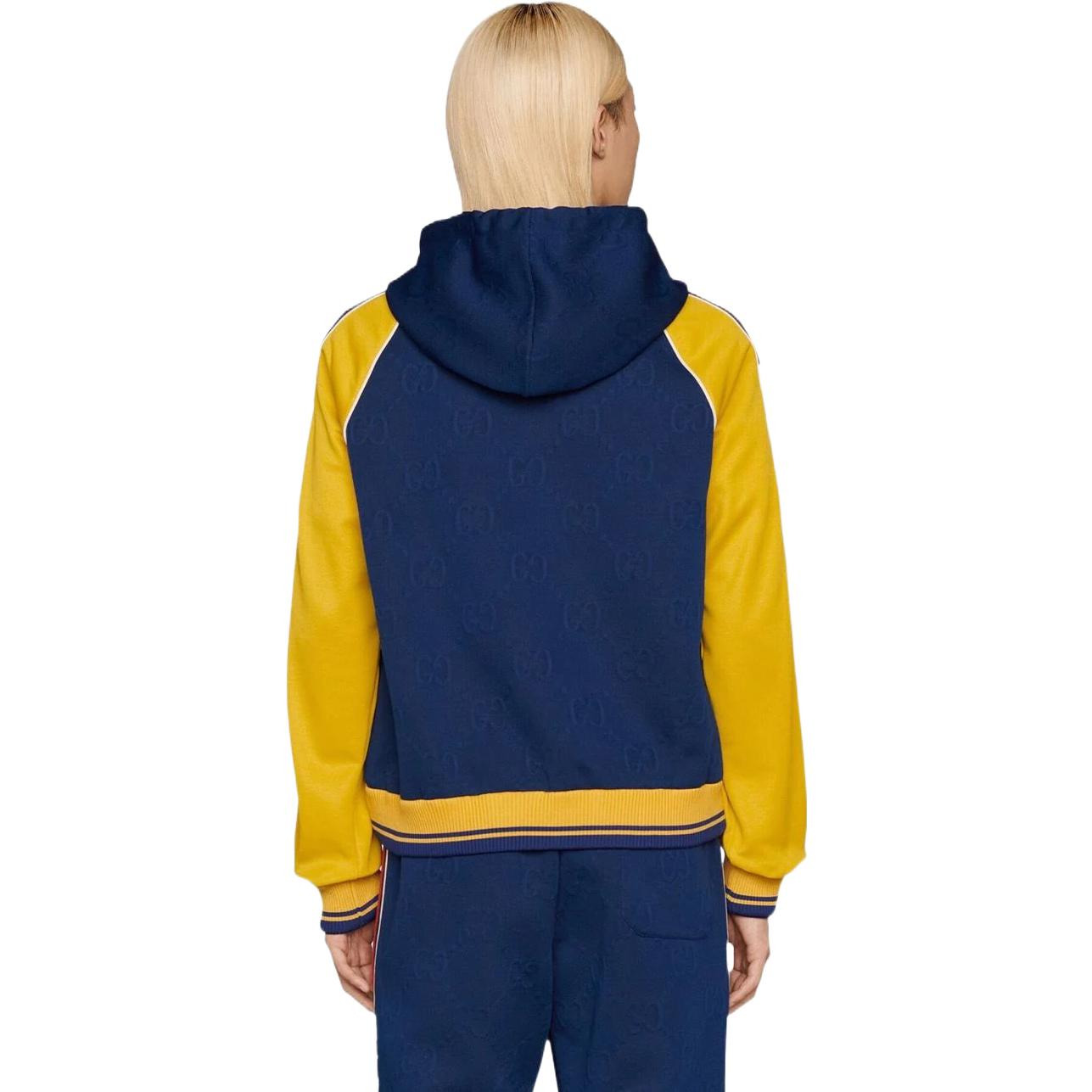 Gucci GG Jacquard Hooded Sweatshirt 'Blue Yellow' 676100-XJDVW-4462 - 5