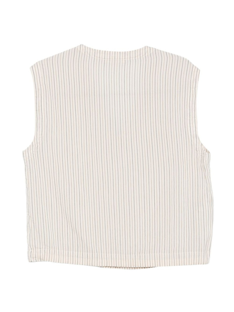 BARENA vertical-stripe V-neck blouse outlook