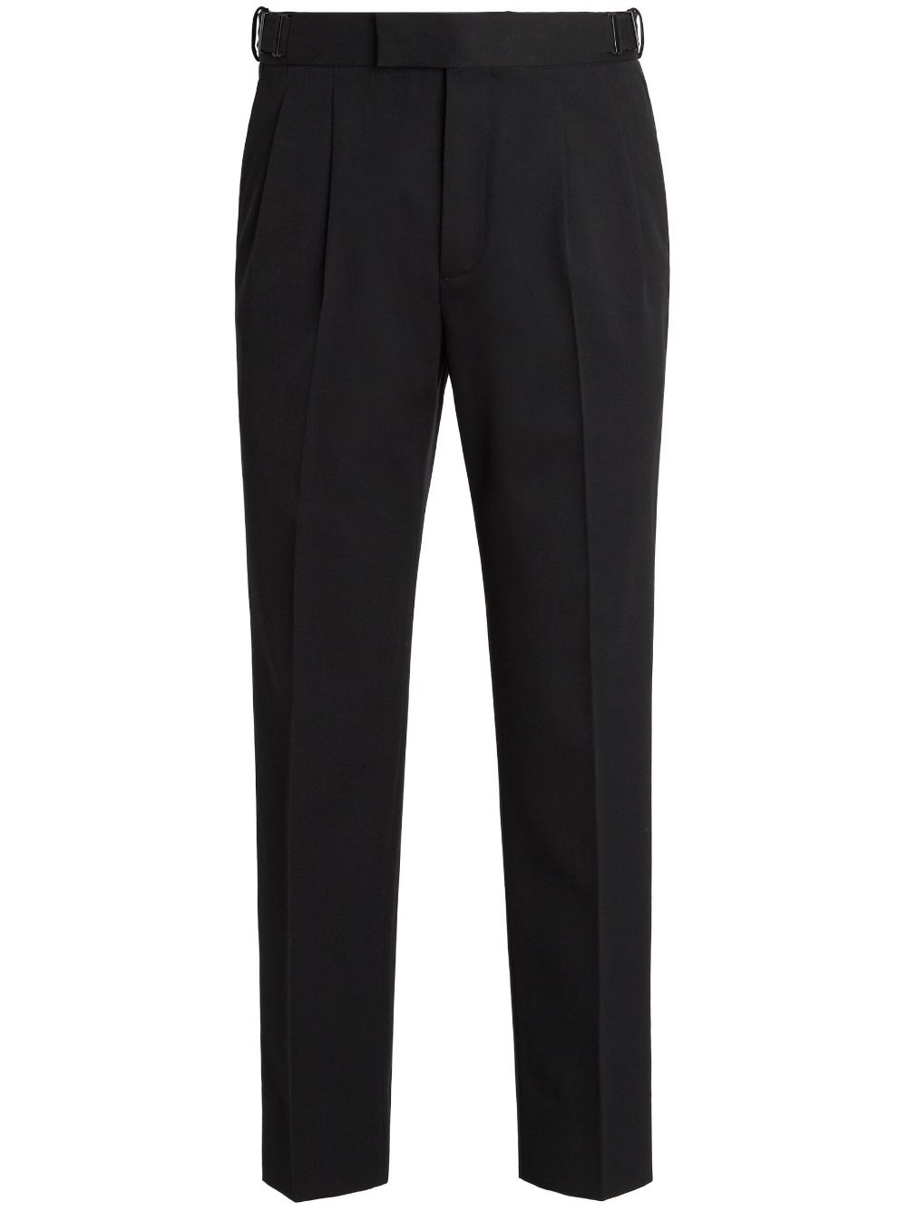 pleat-detail straight-leg trousers - 1