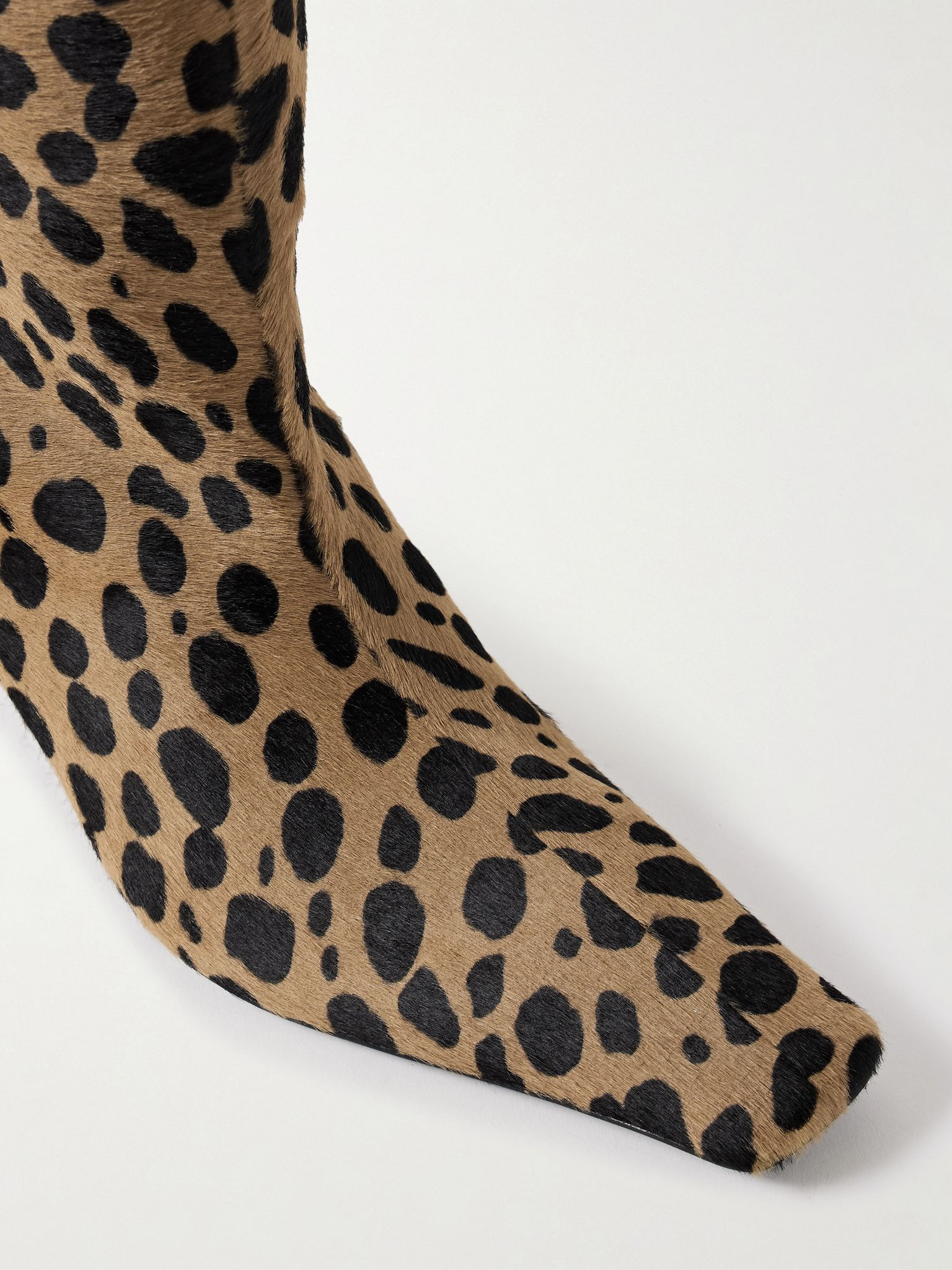 Ona leopard-print calf hair ankle boots Leopard print - 3