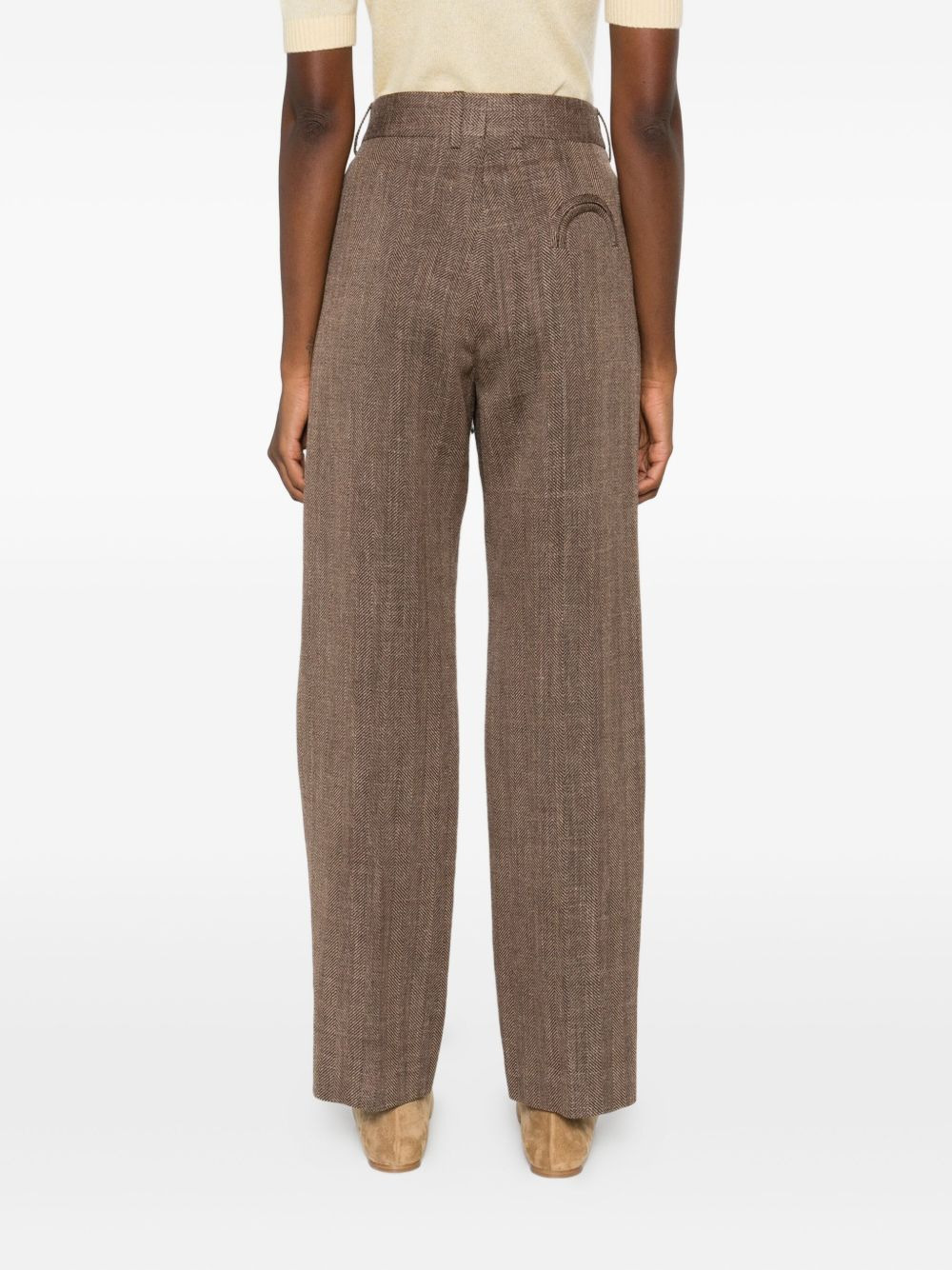 herringbone pleated trousers - 4