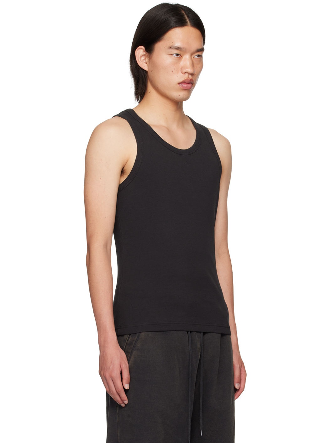 Black Rib Tank Top - 4