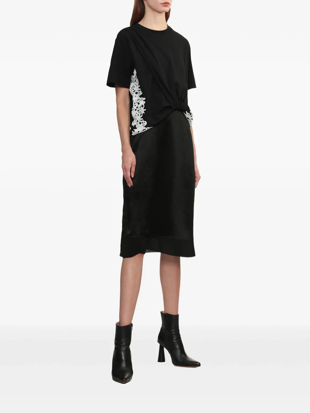 Draped T-Shirt Slip Combo Dress - 2
