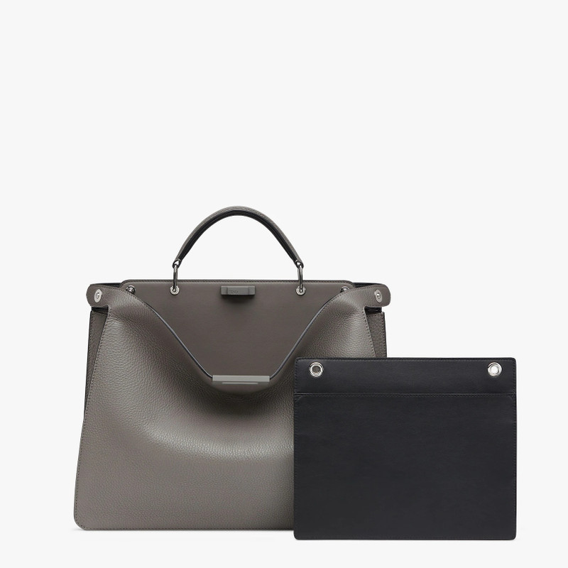 FENDI Gray Cuoio Romano leather bag outlook
