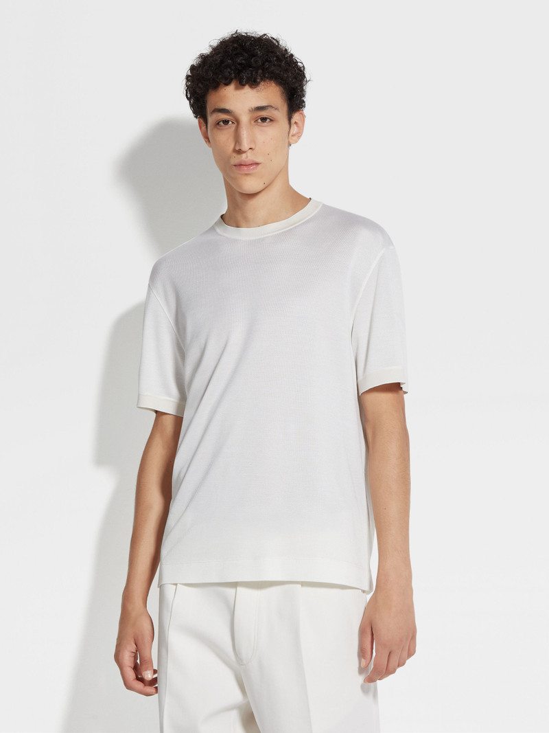 WHITE ZEGNA SILK T-SHIRT 4