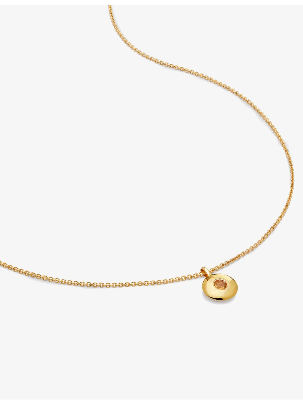 November birthstone 18ct yellow gold-plated vermeil sterling-silver and citrine pendant necklace - 1