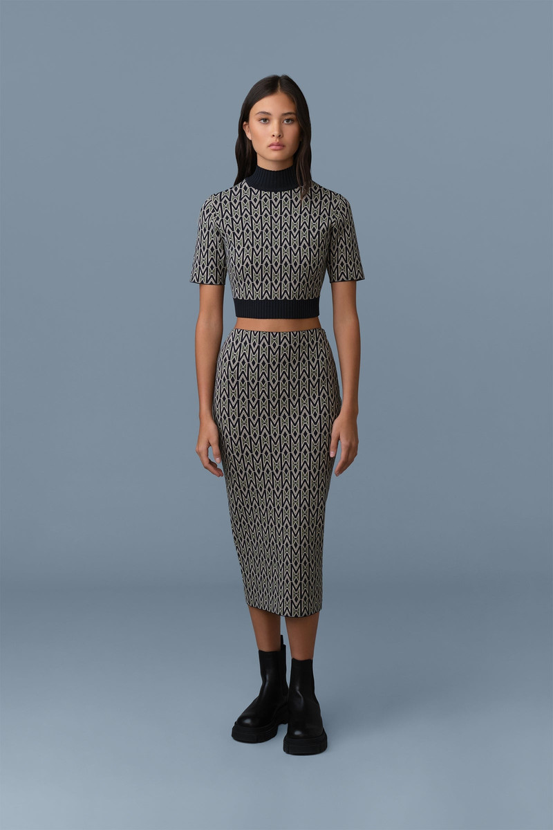 MACKAGE CAIA-MG Jacquard Monogram Knit Top outlook