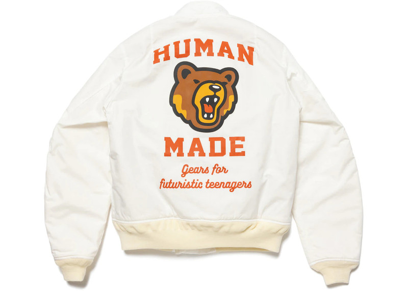 Human Made Human Made Bear Flight Jacket White outlook