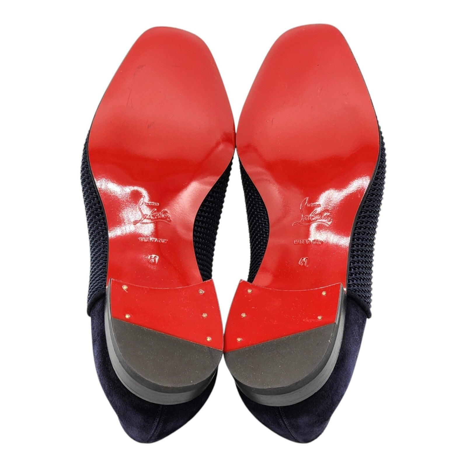 Christian Louboutin Greggo Leather and Suede Oxford Shoes Blue EU 41 US 8 - 6