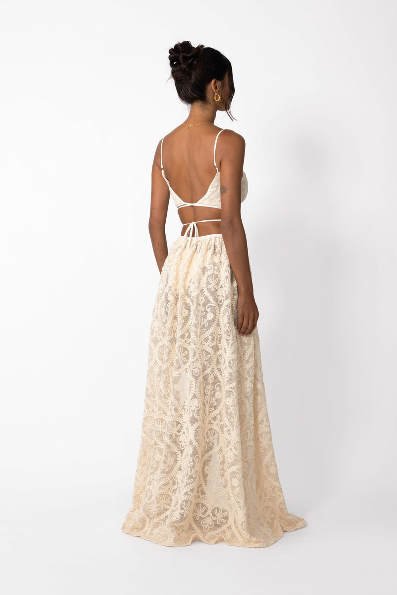 SAU LEE AMARE CROCHET MAXI SKIRT outlook
