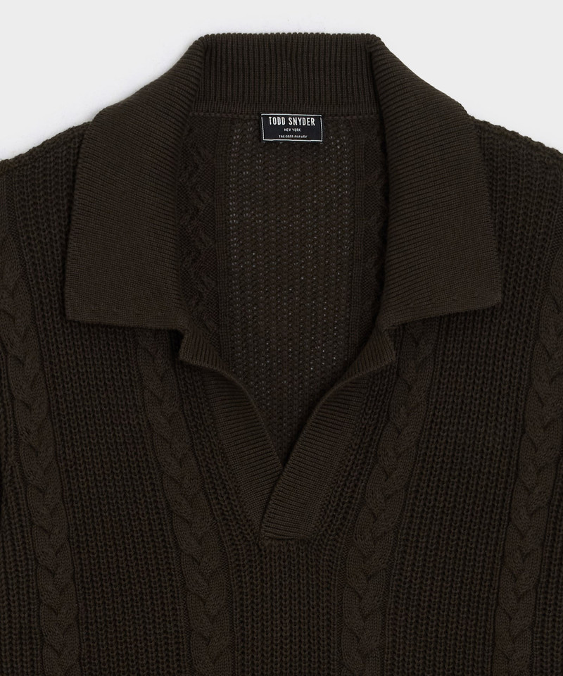 Beechwood Cable Knit Sweater Polo 7