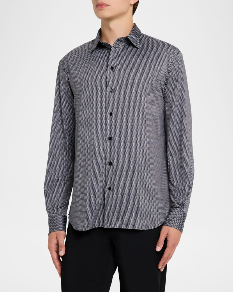 Men's Geometric Stretch Sport Shirt 4