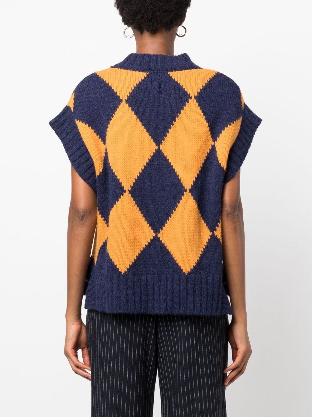 argyle intarsia-knit vest - 4