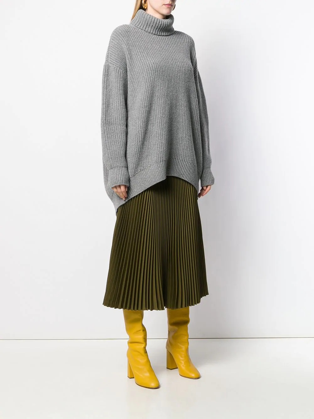 oversized funnel-neck jumper - 3